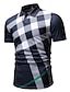 cheap Polos-Men&#039;s Polo Check Short Sleeve Daily Tops White Black Navy Blue
