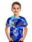 billige T-shirts &amp; Trøjer til Drenge-Børn Drenge T-shirt Kortærmet Geometrisk Trykt mønster Blå Børn Toppe Sommer Basale Ferie