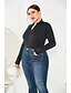 cheap Plus Size Tops-Women&#039;s Solid Colored V Neck Tops Black Blue Blushing Pink