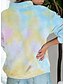billige Hættetrøjer &amp; sweatshirts-Dame Batikfarvet Hattetrøje bluse Kvartals lynlås Afslappet Hættetrøjer Sweatshirts Blå Lyserød Lyseblå
