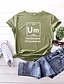 abordables T-shirts-Mujer Camiseta Gráfico Texto Letra Estampado Escote Redondo Básico Tops 100% Algodón Negro Vino Verde Ejército