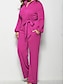 cheap Jumpsuits &amp; Rompers-Women&#039;s Basic Black Red Fuchsia Jumpsuit Solid Colored Lace up