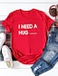 abordables T-shirts-Mujer Camiseta Gráfico Texto Estampados Estampado Escote Redondo Tops 100% Algodón Básico Top básico Blanco Negro Morado