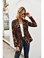 cheap Blazers-Light Brown / Brown Leopard Regular Fit Polyester Men&#039;s Suit - Shirt Collar
