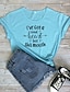 economico T-shirts-Per donna maglietta Pop art Con cuori Testo Con stampe Rotonda Essenziale Top 100% cotone Bianco Nero Rosso