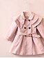 cheap Girls&#039; Jackets &amp; Coats-Kids Girls&#039; Trench Coat Pink Khaki Red Solid Colored Basic