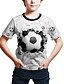 preiswerte Jungen T-Shirts &amp; Hemden-Kinder Baby Jungen T-Shirt Kurzarm Geometrisch 3D Fußball Druck Weiß Purpur Rote Kinder Oberteile Sommer Aktiv Street Schick Kindertag 2-12 Jahre