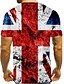 cheap Men&#039;s Tees &amp; Tank Tops-Flag British Mens 3D Shirt | Red White Blue Summer Cotton | Men&#039;S Tee Graphic National Round Neck Navy Daily Short Sleeve Print Clothing Apparel
