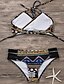 cheap Bikini-Women&#039;s Swimwear Bikini Normal Swimsuit Print Geometric Black Wrap Strap Bathing Suits Boho / Padded Bras / Sexy