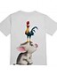 cheap Girls&#039; Tees &amp; Blouses-Kids Girls&#039; T shirt Tee Short Sleeve Animal Print White Children Tops Summer Basic Holiday
