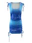 cheap Bodycon Dresses-Women&#039;s Sheath Dress Short Mini Dress Blue Sleeveless Solid Color Ruched Summer Square Neck Hot Sexy 2021 S M L XL