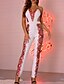 cheap Jumpsuits &amp; Rompers-Women&#039;s White Black Jumpsuit Solid Colored