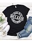 economico T-shirts-Per donna maglietta Pop art Testo Stampe astratte Con stampe Rotonda Essenziale Top 100% cotone Bianco Nero Viola