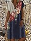 cheap Casual Dresses-Women&#039;s Shift Dress Knee Length Dress Blue Short Sleeve Floral Clothing Summer V Neck Hot Casual vacation dresses 2021 M L XL XXL 3XL