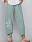 cheap Bottoms-Women&#039;s Chinos Polyester Patterned Blue Green Classic Mid Waist Full Length Casual Summer