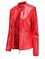 cheap Jackets-Women&#039;s Faux Leather Jacket Spring &amp;  Fall Daily Regular Coat Stand Collar Regular Fit Jacket Long Sleeve Solid Colored Green Black Red