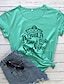 abordables T-shirts-Mujer Camiseta Gráfico Texto Estampados Estampado Escote Redondo Básico Tops 100% Algodón Blanco Negro Morado