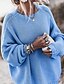 cheap Sweaters-Women&#039;s Solid Colored Pullover Long Sleeve Sweater Cardigans Crew Neck Round Neck Fall Winter Blue Khaki