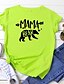 preiswerte T-shirts-Damen T-Shirt Grafik Text Buchstabe Druck Rundhalsausschnitt Grundlegend Oberteile 100% Baumwolle Weiß Schwarz Gelb
