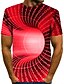 cheap Men&#039;s Tees &amp; Tank Tops-Men&#039;s T shirt Tee Graphic Optical Illusion 3D Round Neck Yellow Pink Red Blue Purple 3D Print Plus Size Daily Short Sleeve Clothing Apparel Basic