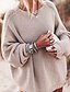 cheap Sweaters-Women&#039;s Solid Colored Pullover Long Sleeve Sweater Cardigans Crew Neck Round Neck Fall Winter Blue Khaki