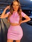 cheap Jumpsuits &amp; Rompers-Women&#039;s Basic Solid Colored Two Piece Set Shirred Cami Top Set Skirt Tops