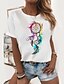 billige T-shirts-Dame T-shirt Sommerfugl Split Kat Sort Sommerfugl Grafiske tryk Daglig Kortærmet Rund hals 100 % bomuld Tynd S