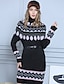 cheap Casual Dresses-Women&#039;s Pullover Sweater Dress Plaid Long Sleeve Sweater Cardigans Fall Turtleneck Black Red