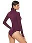 cheap Jumpsuits &amp; Rompers-Women&#039;s Zentai Jumpsuit Solid Colored Turtleneck Tops Black Blue Wine