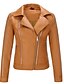 preiswerte Damen Jacken-Damen Lederjacke Kunstlederjacke Täglich Standard Mantel Regular Fit Jacken Langarm Schwarz Braun