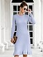 cheap Elegant Dresses-Women&#039;s Sweater Jumper Dress Short Mini Dress Blushing Pink Black Beige Light Blue Long Sleeve Fall Winter Round Neck Hot Casual 2021 One-Size