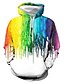 economico Hoodies-Per uomo Multicolor Pop art Felpa con cappuccio pullover Stampa 3D Giornaliero Serata Essenziale Informale Felpe con cappuccio Felpe Arcobaleno
