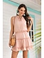 cheap Elegant Dresses-Women&#039;s Sheath Dress Short Mini Dress White Black Blushing Pink Sleeveless Solid Color Summer V Neck Casual 2021 S M L XL