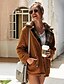 cheap Furs &amp; Leathers-Women&#039;s Jacket Solid Colored Sporty Fall &amp; Winter Regular Coat Daily Long Sleeve Jacket Army Green