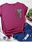 abordables T-shirts-T-shirt Femme Quotidien Fin de semaine Animal Manches Courtes Imprimé Col Rond basique Blanche Noir Jaune Hauts Standard 100% Coton