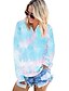 cheap Hoodies &amp; Sweatshirts-Women&#039;s Tie Dye Hoodie Pullover Quarter Zip Casual Hoodies Sweatshirts  Blue Blushing Pink Light Blue