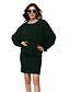cheap Casual Dresses-Women&#039;s Sweater Dress Winter Dress White Dress Knee Length Dress Green White Pure Color Long Sleeve Winter Fall Autumn Knitted Fashion Crew Neck Winter Dress Daily Weekend 2022 S M L XL