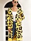 cheap Sweaters &amp; Cardigans-Women&#039;s Cardigan Leopard Cheetah Print Cotton Long Sleeve Loose Sweater Cardigans Fall Halter Neck Yellow Blushing Pink Army Green