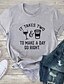 billige T-shirts-Dame T skjorte Grafisk Tekst Grafiske trykk Trykt mønster Rund hals Grunnleggende Topper 100 % bomull Hvit Svart Lyseblå