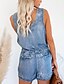 cheap Jumpsuits &amp; Rompers-Women&#039;s Light Blue Romper Solid Colored Color Block