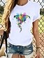 cheap T-Shirts-Women&#039;s T shirt Tee 100% Cotton Graphic Cat Butterfly Black White Yellow Print Short Sleeve Daily Weekend Basic Round Neck Slim Summer