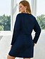 cheap Plus Size Dresses-Women&#039;s A Line Dress Knee Length Dress Royal Blue Long Sleeve Solid Color Spring Summer V Neck Casual 2021 XL XXL 3XL 4XL / Plus Size