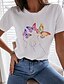 cheap T-Shirts-Women&#039;s T shirt Tee Butterfly Cat Black Butterfly Graphic Prints Daily Short Sleeve Round Neck 100% Cotton Slim S