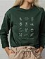 cheap Hoodies &amp; Sweatshirts-Women&#039;s Pullover Sweatshirt Graphic Text Letter Daily Weekend Basic Casual Hoodies Sweatshirts  Cotton Slim Oversized Green