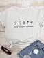 economico T-shirts-Per donna maglietta Pop art Testo Stampe astratte Con stampe Rotonda Top 100% cotone Essenziale Top basic Bianco Nero Rosso