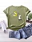 cheap T-Shirts-Women&#039;s T shirt Fruit Print Round Neck Basic Tops 100% Cotton White Black Yellow