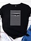 preiswerte T-shirts-Damen T Shirt Schwarz Weiß Gelb Grafik-Drucke Bedruckt Kurzarm Täglich Wochenende Basic Rundhalsausschnitt Standard 100% Baumwolle S