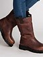 cheap Boots-Women&#039;s Boots Snow Boots Flat Heel Round Toe Mid Calf Boots Casual Vintage Daily PU Solid Colored Brown / Mid-Calf Boots