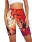 preiswerte Shorts-Damen Shorts Kurze Hosen Übergröße Polyester Muster Rote Orange Sport Hoher Taillenbund Kurz Yoga Fitnessstudio Sommer
