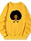 preiswerte Kapuzenpullis &amp; Sweatshirts-Damen Kapuzenshirt Pullover Grafik Alltag Freizeit Kapuzenpullover Sweatshirts Blau Gelb Rosa
